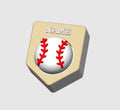 Baseball base fidget/sensory clicker keychain